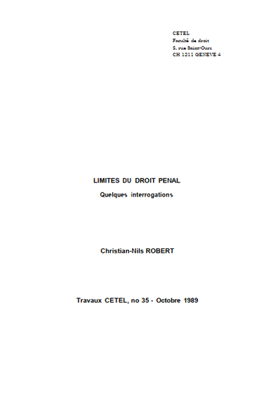 Limites du droit pénal